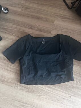 Black Scoop Neck Cropped Top, RAYN XXXL